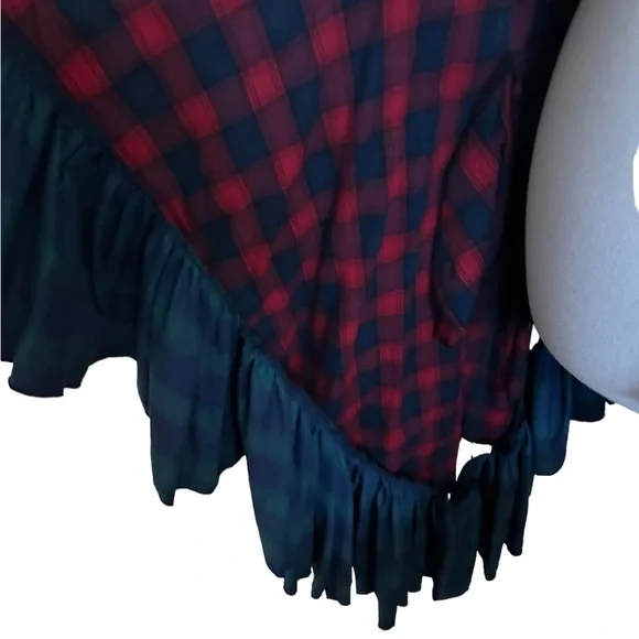 Unique plaid dress/trenchcoat in sz XL withe wide waist belt (C5) - Picture 8 of 9